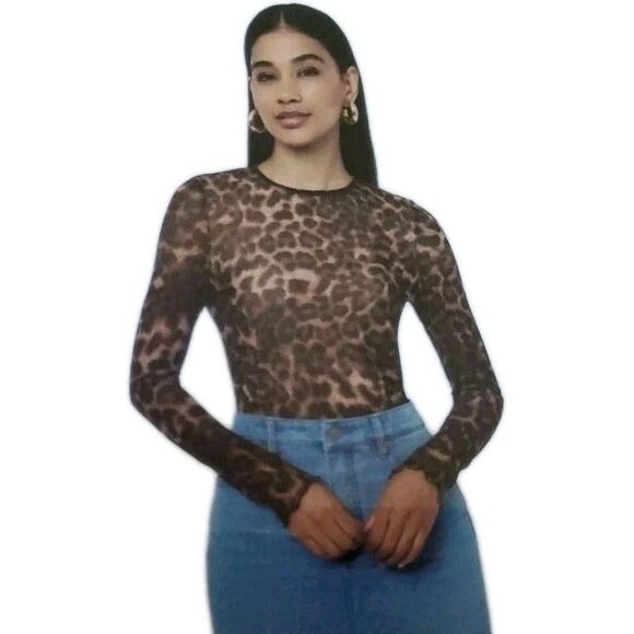 Edited by Remi Bader Women's Long Sleeve Lined Bodice Mesh Top Size XL NWT - Picture 1 of 8